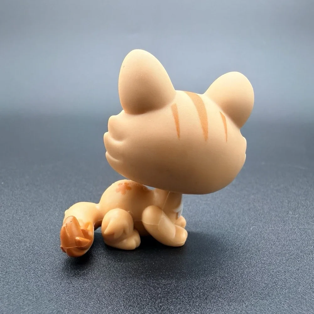 Authentic LPS #649 Orange Tabby Crouching Kitten Cat Littlest Pet‎ Shop